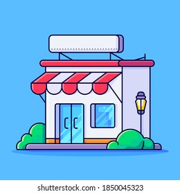 Shop Building Cartoon Icon Illustration Concept Stock Vector (Royalty ...