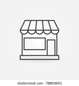 Shop building concept vector icon or symbol in thin line style