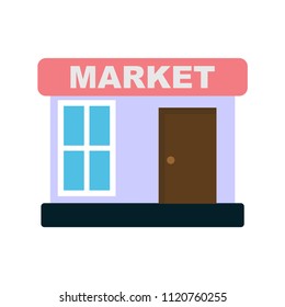 Shop building flat design