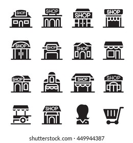 Shop building icon