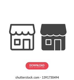 Shop building icon illustration isolated vector sign symbol - Vector