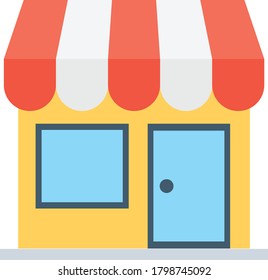 Shop building icon Store icon simple vector illustration Editable. storefront or supermarket illustration. Marketplace shopping sign symbol.