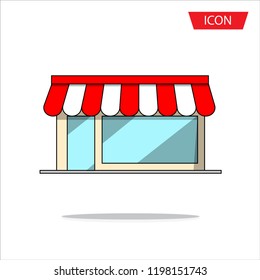 shop building icon or store vector isolated on white background.