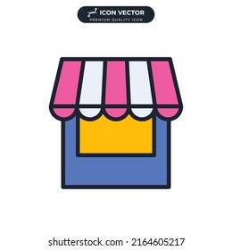 shop building icon symbol template for graphic and web design collection logo vector illustration