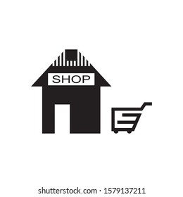 Shop building icon and symbol vector illustration