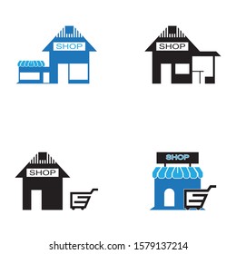 Shop building icon and symbol vector illustration