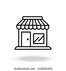 Shop building icon vector