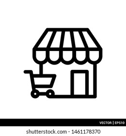 Shop building icon vector illustration logo template