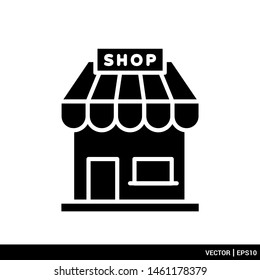 Shop building icon vector illustration logo template