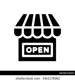 Shop building icon vector illustration logo template