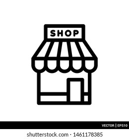 Shop building icon vector illustration logo template