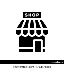 Shop building icon vector illustration logo template