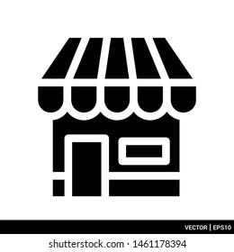 Shop building icon vector illustration logo template