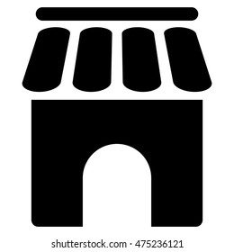 Shop Building icon. Vector style is flat iconic symbol, black color, white background.