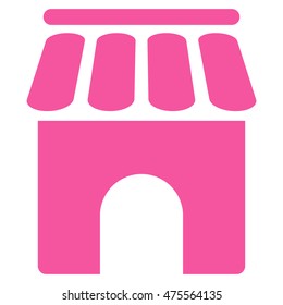 Shop Building icon. Vector style is flat iconic symbol, pink color, white background.