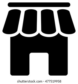 Shop Building icon. Vector style is flat iconic symbol, black color, white background.