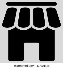 Shop Building icon. Vector style is flat iconic symbol, black color, light gray background.