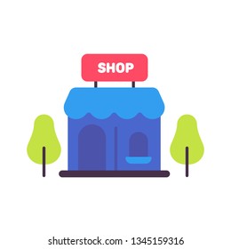 Shop building illustration