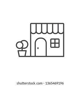 Shop building line icon.