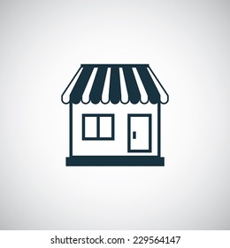 shop building on white background 