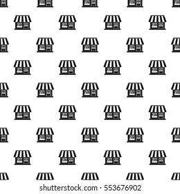 Shop building pattern. Simple illustration of shop building vector pattern for web