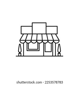 Shop Building Sign Black Thin Line Icon Symbol for Retail Business. Vector illustration of Store Facade
