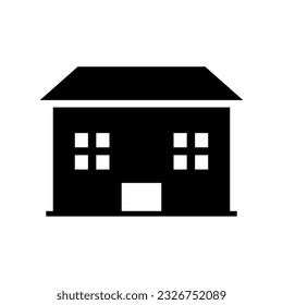Shop Building Silhouette Symbol. Vektorgrafik.