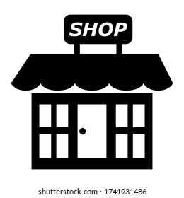 Shop-Bau einfache Ikone, Vektor-Illustration.