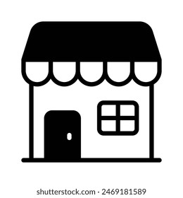 Diseño del Vector del edificio de la tienda, aislado sobre fondo blanco