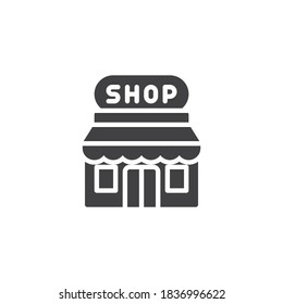 Icono de construcción del vector. signo plano relleno para concepto móvil y diseño web. Tienda delantera, icono de glifo de mercado. Símbolo, ilustración del logotipo. Gráficos vectoriales