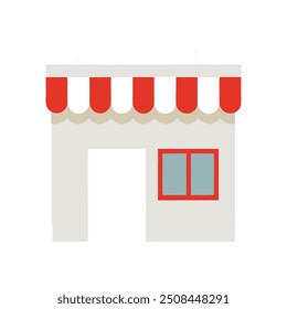 Shop building vector logo white and black background