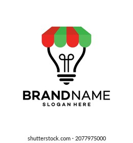 Shop Bulb Logo Design Template Illustration Vector