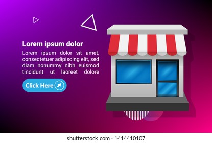 shop business concept - shop banner for marketing system.