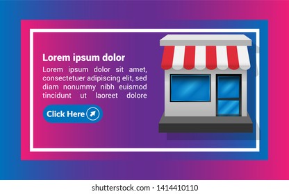 shop business concept - shop banner for marketing system.