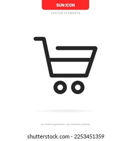 Shop, buy, cart, trolley, shopping, basket icon symbol sign on isolated white background with clipping path for UI UX website mobile app. Vector elements EPS10.