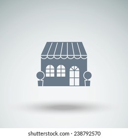 shop, cafe building  vector icon