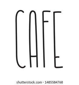 Shop cafe words text set for decoration design template