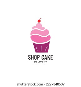 shop cake logo vector template.
