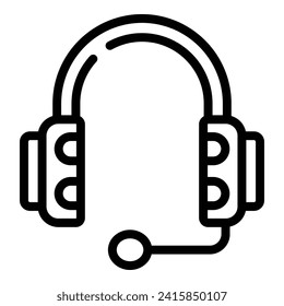Shop call center headset icon outline vector. Urban outlet. Street fashion