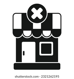 Shop cancel icon simple vector. Card error. Money credit
