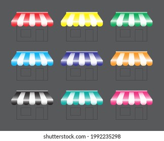 shop canopy or store canopy vector illustration alternative colors
