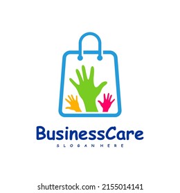 Vector de diseño del logo de Shop Care. Símbolo de icono. Ilustración de plantilla