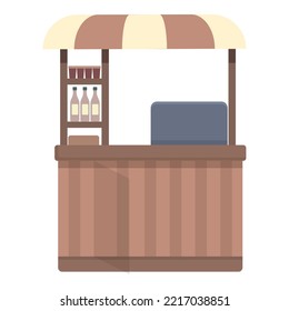 Shop cart icon cartoon vector. Store front. Urban summer