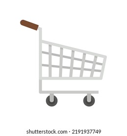 Shop cart icon. Flat illustration of shop cart vector icon isolated on white background