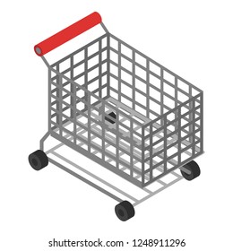 Shop cart icon. Isometric of shop cart vector icon for web design isolated on white background