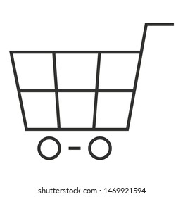 Shop cart icon. Outline shop cart vector icon for web design isolated on white background