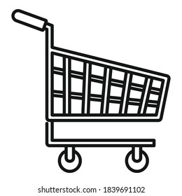Shop cart icon. Outline shop cart vector icon for web design isolated on white background