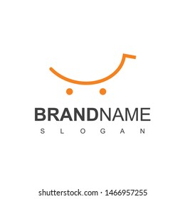 Shop Cart Logo With Smile Symbol