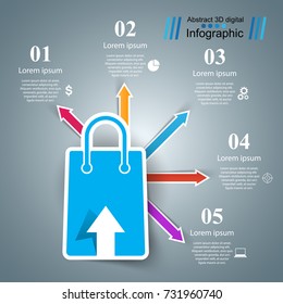 Shop, cart, sale- business infographic Vector eps 10