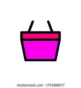Shop cart sfilled outline icon. symbol vector on white background